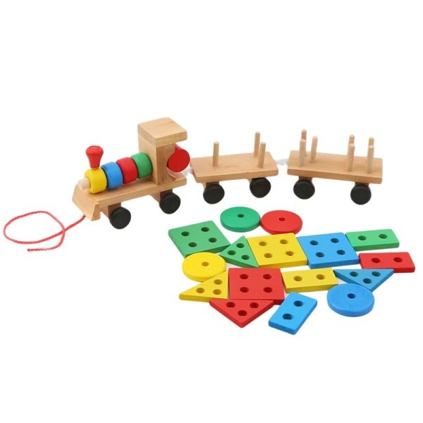 مجموعة القطارات  الخشبية للأطفال