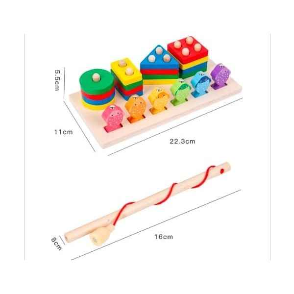 لعبة الصيد الخشبية المغناطيسية 🎣