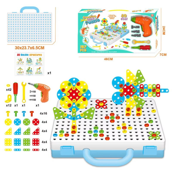 عدة المهندس الصغير 187 قطعة 👷‍♂️🔩🔧