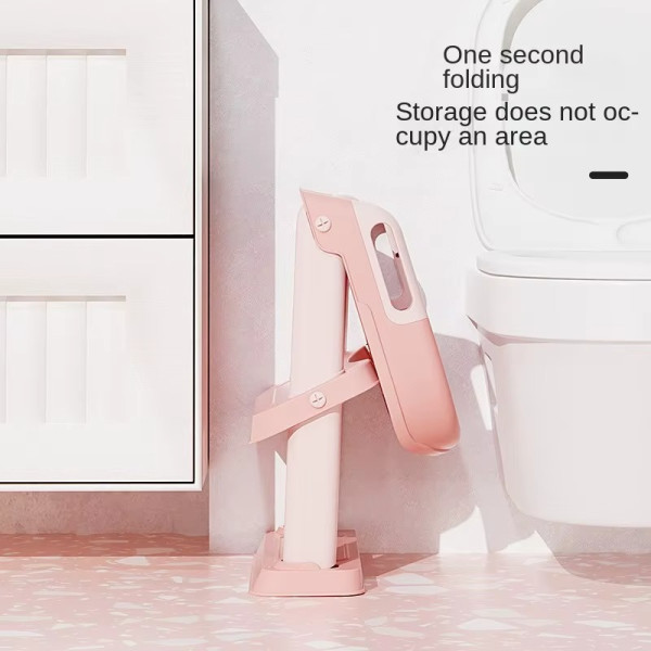درج الحمام قابل للطي للأطفال 🚽🌟 لون زهري