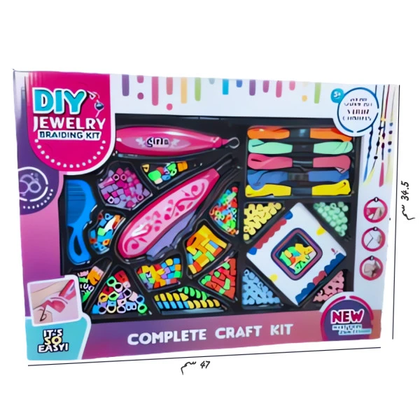 مجموعة الخرز للتضفير الشعر والأساور 👧🎀