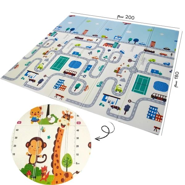 سجادة فوم 200*180 سم على شكل غابة ومدينة