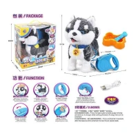 الكلب اللطيف باللون الرمادي